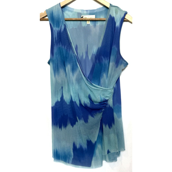 Piper & Sparrow Womens Sleeveless Beachy Wrap Top Size XL Sheer Resort Vaca Casu - Picture 1 of 11